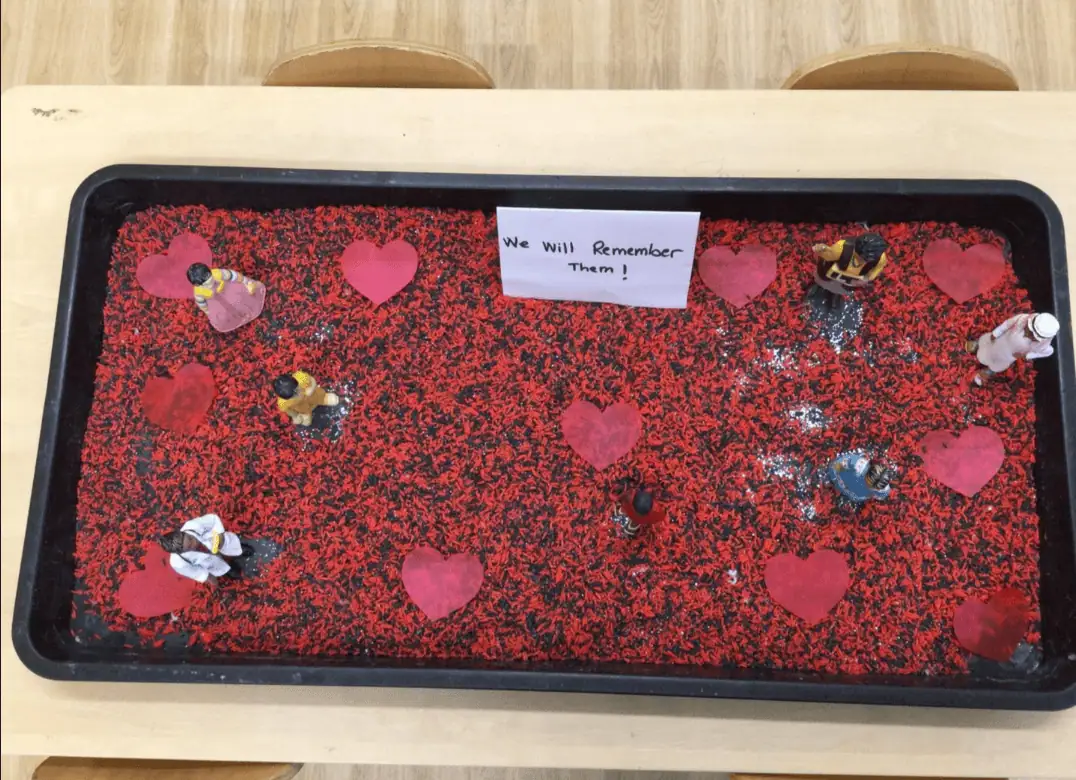We will remember them poppy themed remembrance activity at Monkey Puzzle Day Nursery Enfield.
