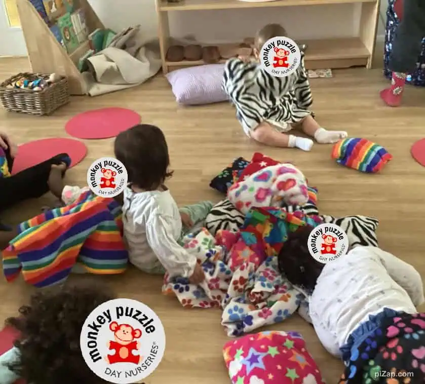 Interactive play session at Monkey Puzzle Day Nursery Enfield, promoting creativity and social skills among young children.